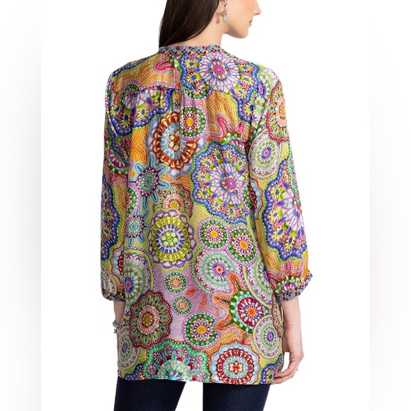 JOHNNY WAS- silk floral LEENA tunic top - Picture 2 of 11